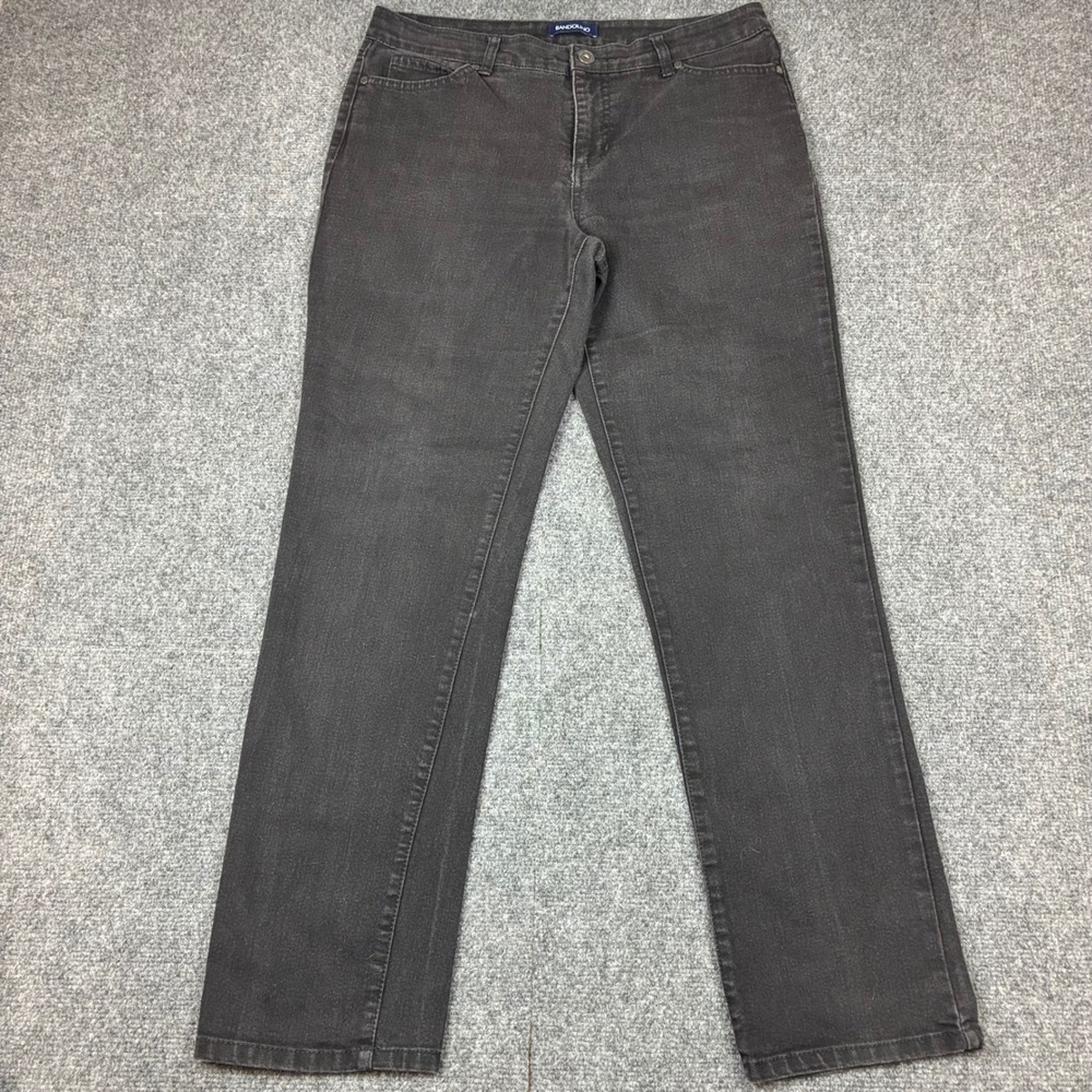 Bandolino Mandie Straight‎ Leg Jeans Womens 10 Black Faded Denim Pants 5 Pocket